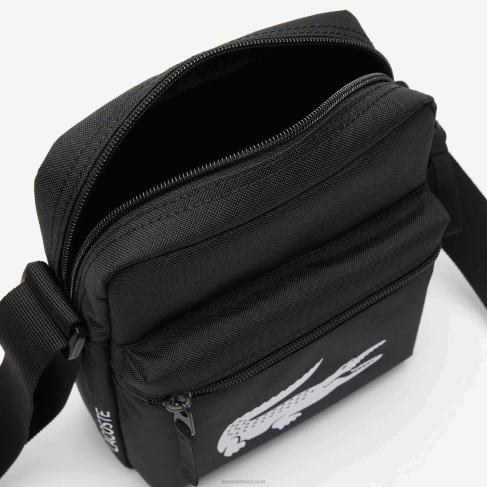 Lacoste bolsa de ombro de fibra reciclada homens preto 000 88BL1998 - Image 3