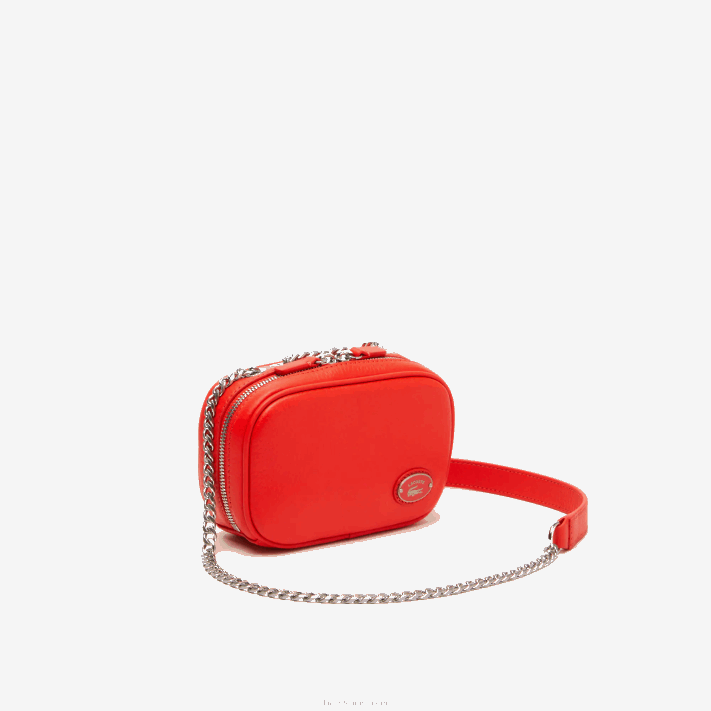 Lacoste bolsa de ombro quadrada de couro de grão superior mulheres corrida l41 88BL2789 - Image 2
