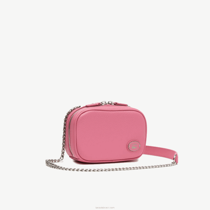 Lacoste bolsa de ombro quadrada de couro de grão superior mulheres reseda l39 88BL2787 - Image 3