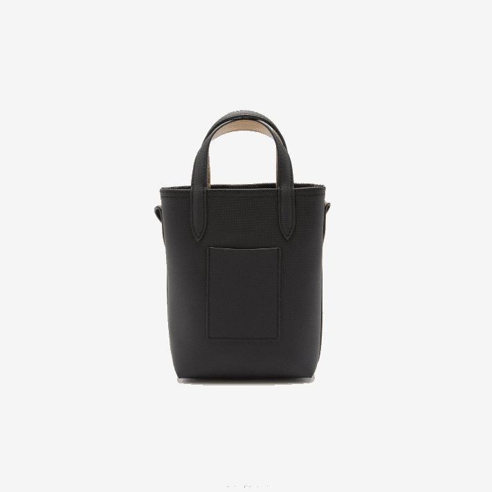Lacoste bolsa de ombro reversível anna signature petit pique mulheres noir krema a91 88BL2871 - Image 4