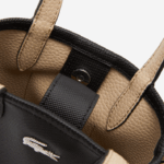 Lacoste bolsa de ombro reversível anna signature petit pique mulheres noir krema a91 88BL2871 - Image 6