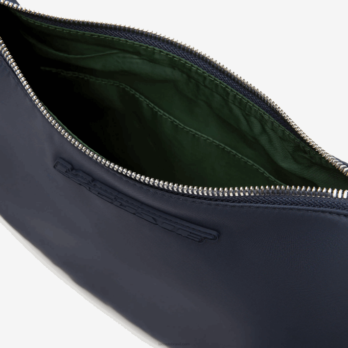 Lacoste bolsa meia-lua com marca contrastante mulheres azul nuit blanc m05 88BL2796 - Image 4