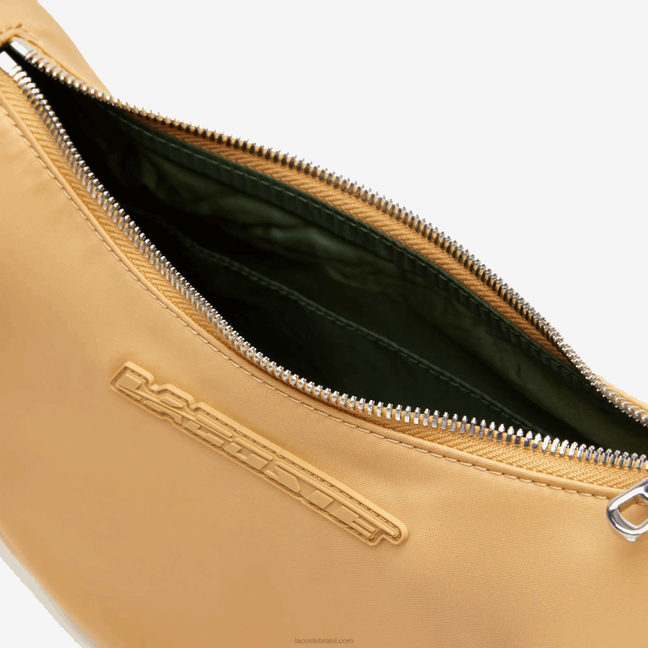 Lacoste bolsa meia-lua com marca contrastante mulheres cotovia pastilha m01 88BL2798 - Image 4