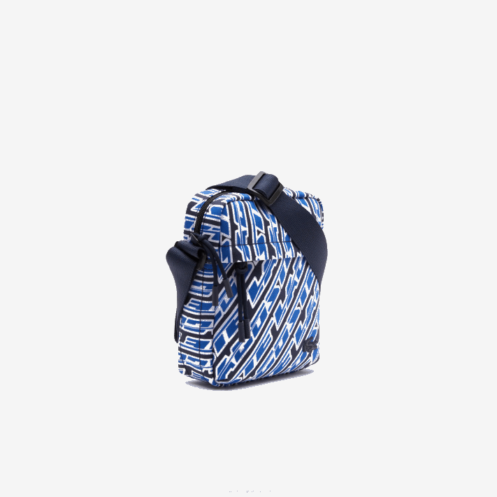 Lacoste bolsa mensageiro vertical com estampa de logo neocroc homens mono royaume blanc l63 88BL1974 - Image 4