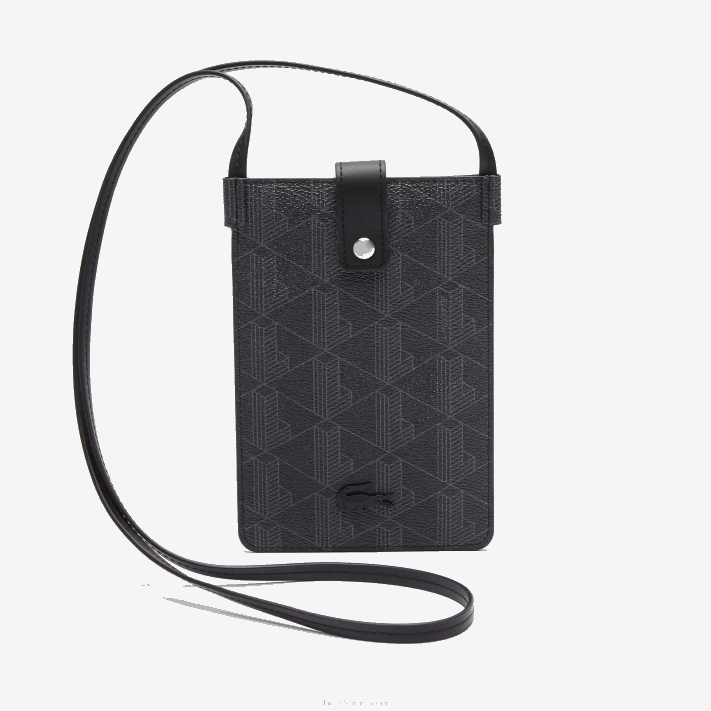 Lacoste bolsa para smartphone em canvas com monograma the blend homens monograma noir gris h45 88BL2037 - Image 2