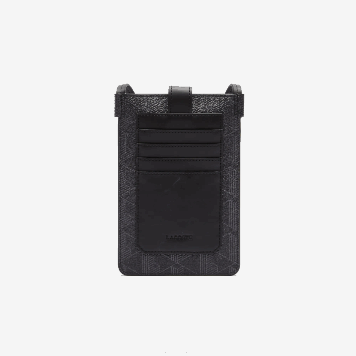 Lacoste bolsa para smartphone em canvas com monograma the blend homens monograma noir gris h45 88BL2037 - Image 3