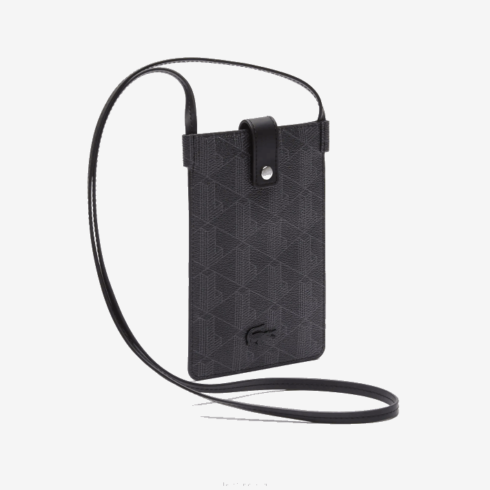 Lacoste bolsa para smartphone em canvas com monograma the blend homens monograma noir gris h45 88BL2037 - Image 4