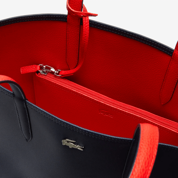 Lacoste bolsa tote bicolor reversível anna mulheres fuzileiro naval 166 vermelho 240 b50 88BL2828 - Image 5