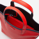 Lacoste bolsa tote reversível de lona revestida anna mulheres fuzileiro naval 166 vermelho 240 b50 88BL2818 - Image 8