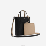 Lacoste bolsa tote reversível de lona revestida anna mulheres noir krema a91 88BL2830 - Image 5