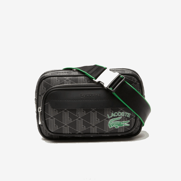Lacoste bolsa transversal com estampa monograma the blend: pequena homens mono noir gris estragon l83 88BL1961 - Image 1