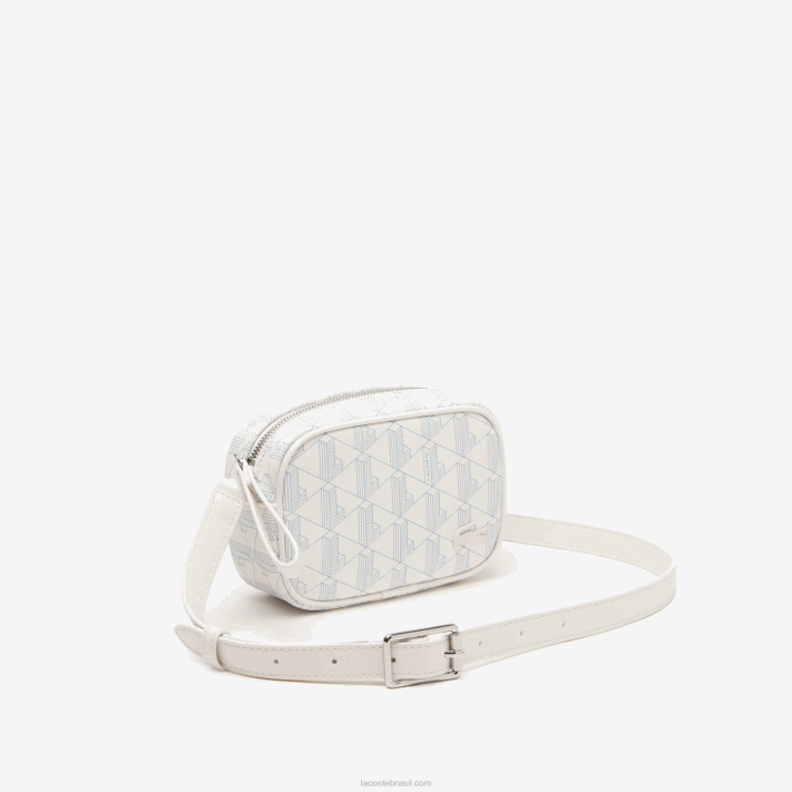 Lacoste bolsa transversal pequena com estampa de monograma mulheres mono farine panorama l58 88BL2795 - Image 3