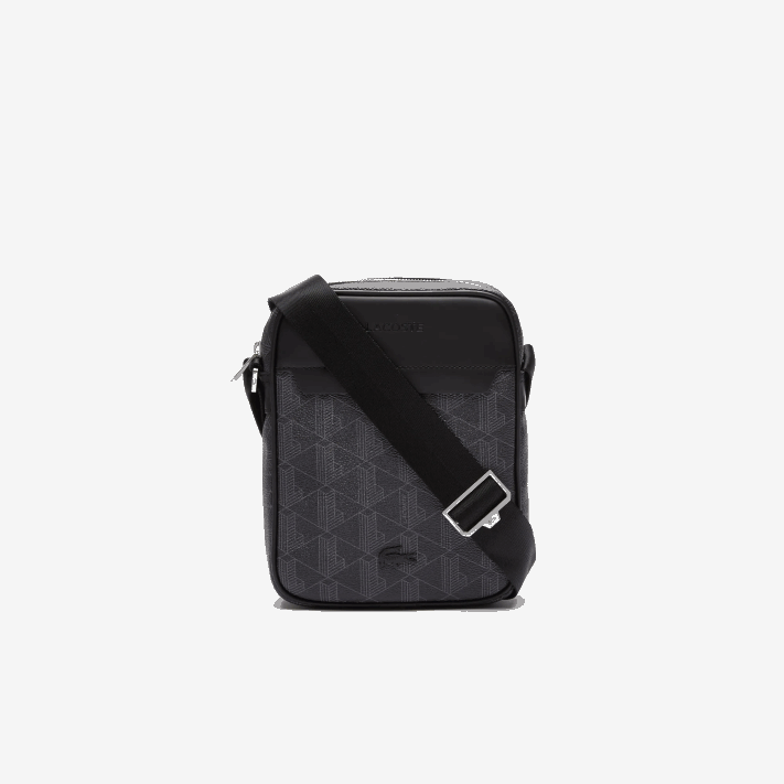 Lacoste bolsa vertical em canvas com monograma the blend homens monograma noir gris h45 88BL2038 - Image 2