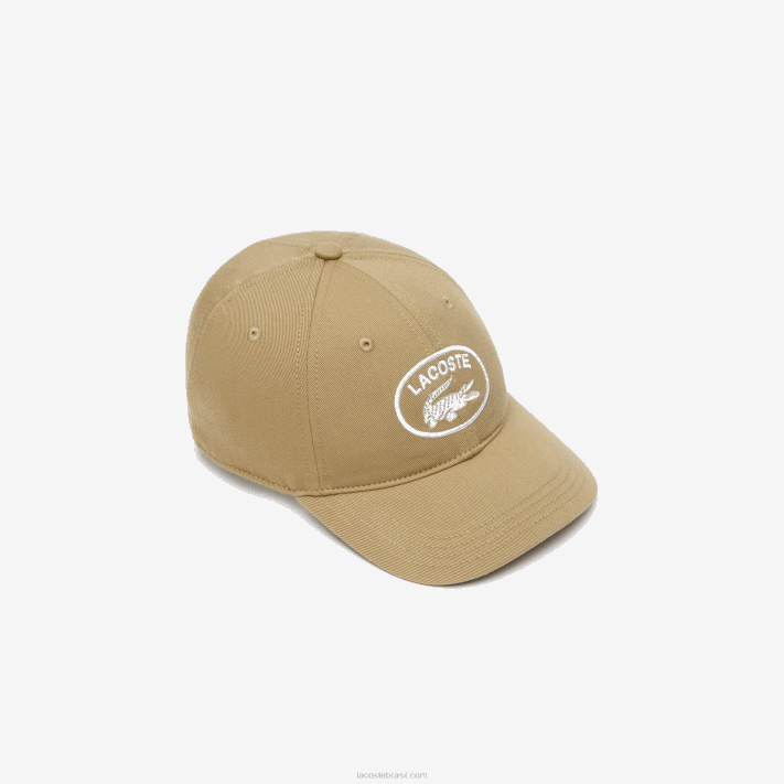 Lacoste boné ajustável de ilhós de contraste crianças bege cb8 88BL2167 - Image 1