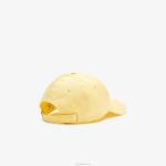 Lacoste boné de sarja de algodão orgânico ajustável homens amarelo 107 88BL2155 - Image 2