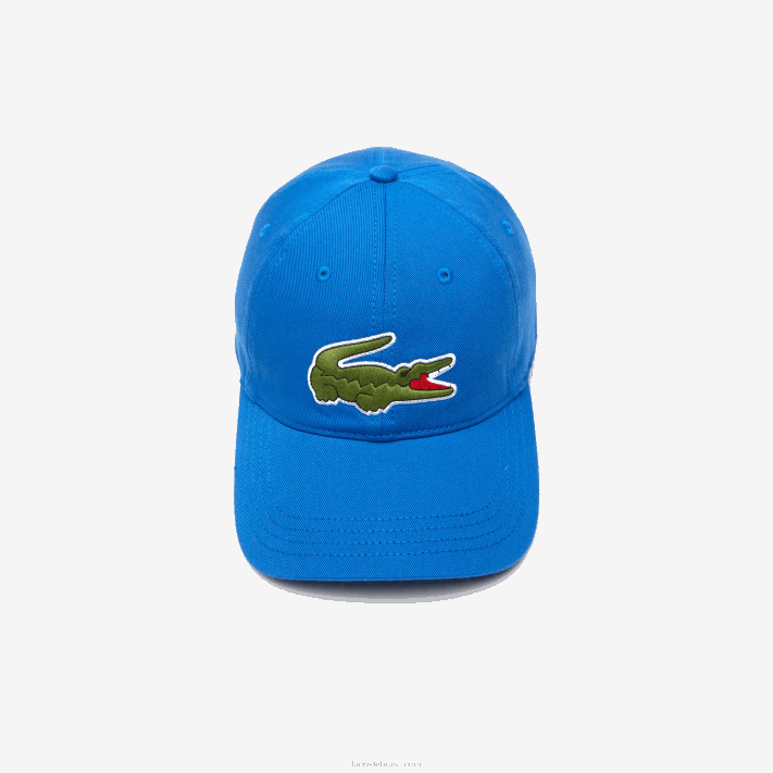 Lacoste boné de sarja de algodão orgânico ajustável homens azul kxb 88BL2145 - Image 3