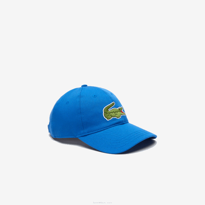 Lacoste boné de sarja de algodão orgânico ajustável homens azul kxb 88BL2145 - Image 1