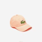 Lacoste boné de sarja de algodão orgânico ajustável homens heb laranja claro 88BL2177