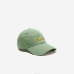 Lacoste boné de sarja de algodão orgânico ajustável homens verde caqui kx5 88BL2178