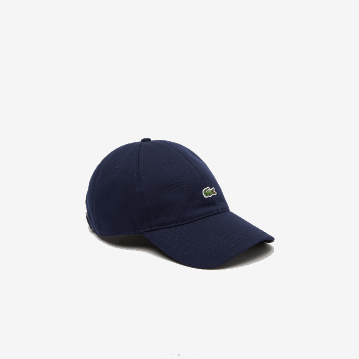 Lacoste boné de sarja de algodão orgânico homens azul marinho 166 88BL2245 - Image 1