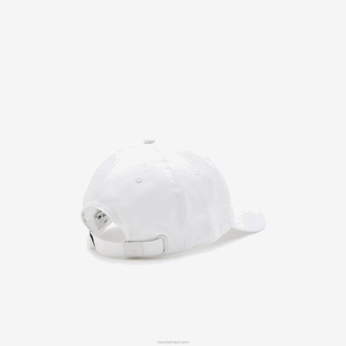 Lacoste boné de sarja de algodão orgânico homens branco 001 88BL2150 - Image 2