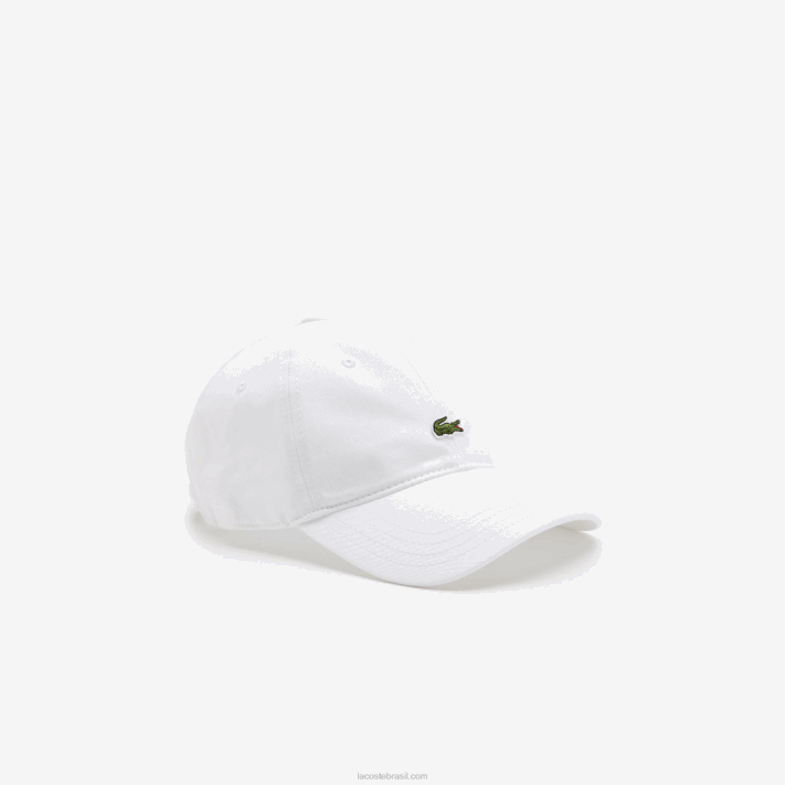 Lacoste boné de sarja de algodão orgânico homens branco 001 88BL2150 - Image 1