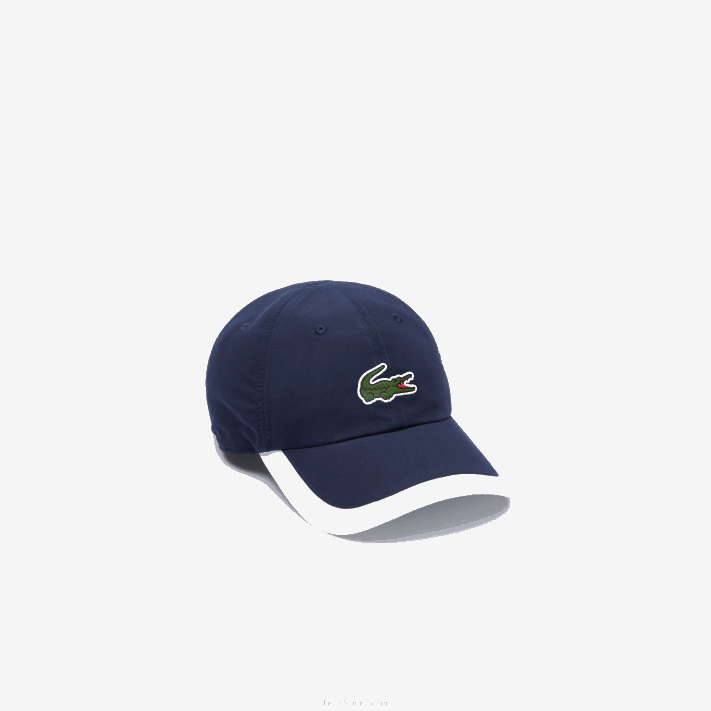 Lacoste boné leve com borda de contraste esportivo homens azul marinho branco 525 88BL1932 - Image 2