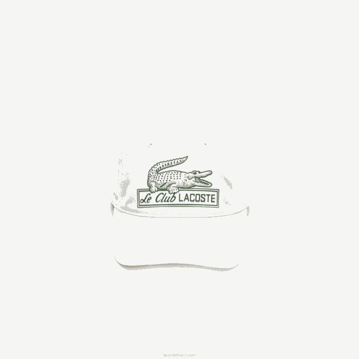 Lacoste boné vintage com estampa de crocodilo mulheres branco 70v 88BL2897 - Image 3