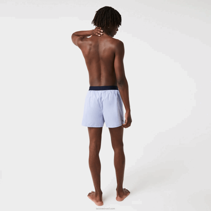 Lacoste boxer de algodão ultra macio pacote com 3 homens azul marinho vc 88BL1578 - Image 3