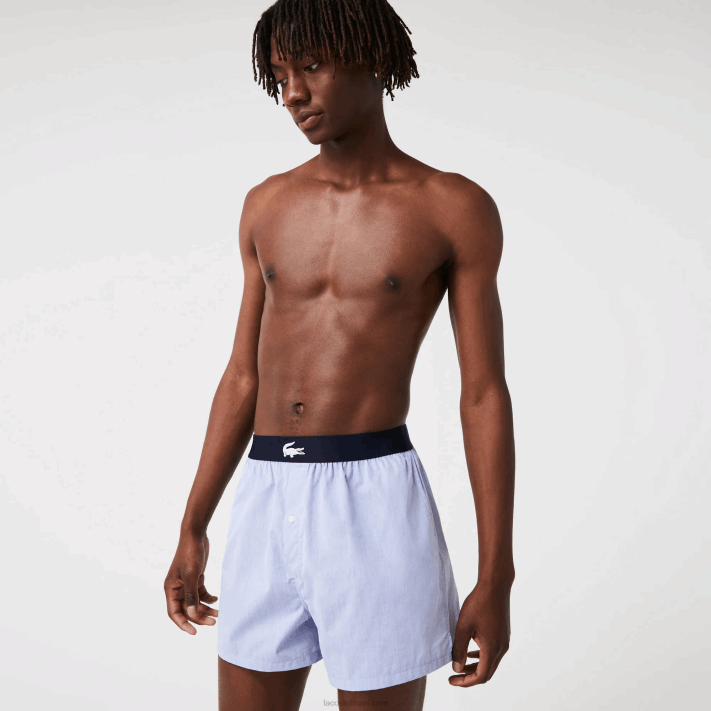 Lacoste boxer de algodão ultra macio pacote com 3 homens azul marinho vc 88BL1578 - Image 1