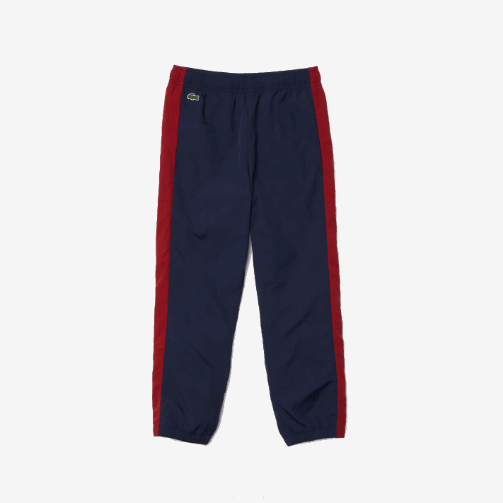 Lacoste calça de faixa contrastante crianças lub bordeaux azul marinho 88BL3225 - Image 5
