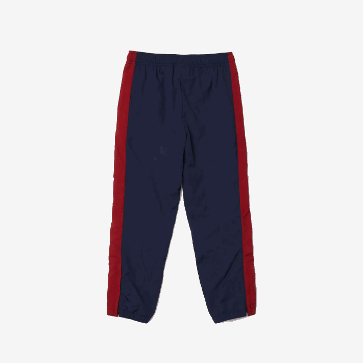 Lacoste calça de faixa contrastante crianças lub bordeaux azul marinho 88BL3225 - Image 6