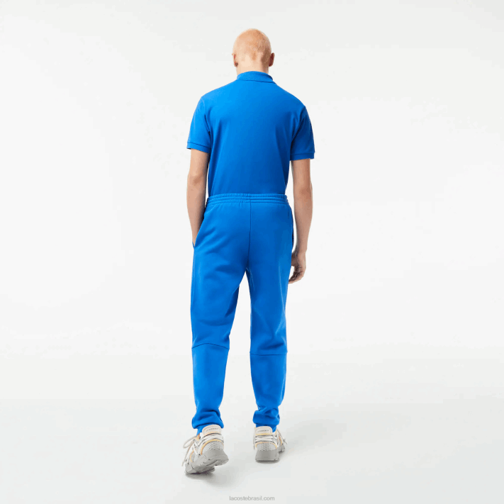 Lacoste calça de moletom de ajuste cônico homens azul kxb 88BL357 - Image 3