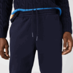 Lacoste calça de moletom de ajuste cônico homens azul marinho 166 88BL348 - Image 6