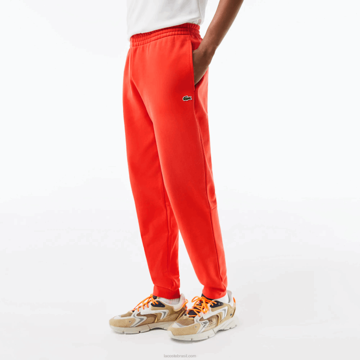 Lacoste calça de moletom de ajuste cônico homens laranja 02k 88BL374 - Image 2