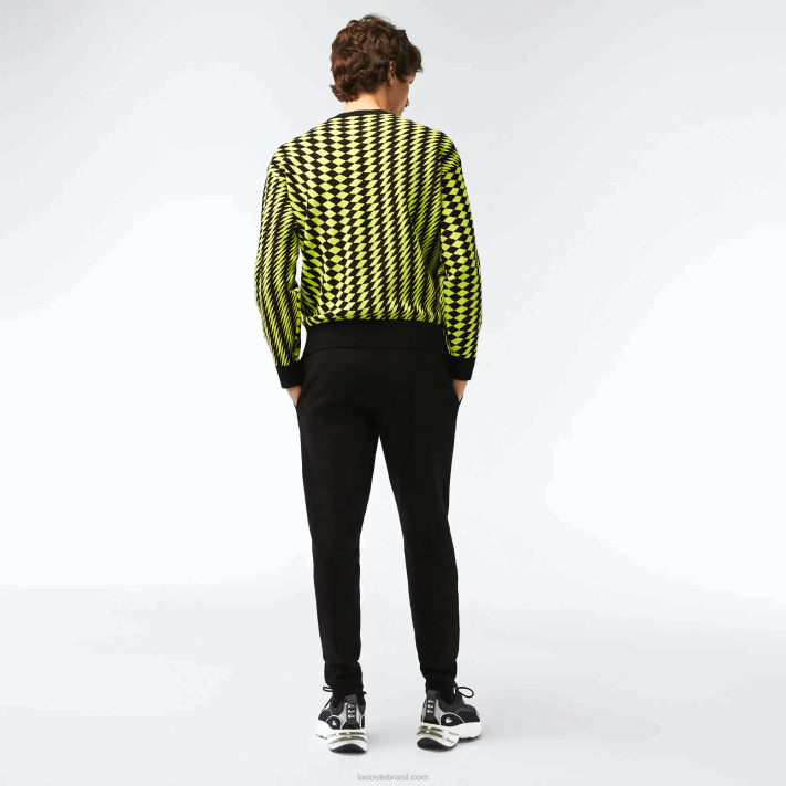 Lacoste calça de moletom de ajuste cônico homens preto 031 88BL347 - Image 3