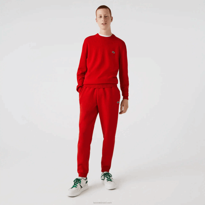 lacoste_calca_de_moletom_de_ajuste_conico_homens_vermelho_240_88bl987.png Lacoste calça de moletom de ajuste cônico homens vermelho 240 88BL987 - Image 1