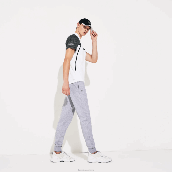 Lacoste calça de moletom de tênis de lã esportiva homens chine cinza cca 88BL964 - Image 2