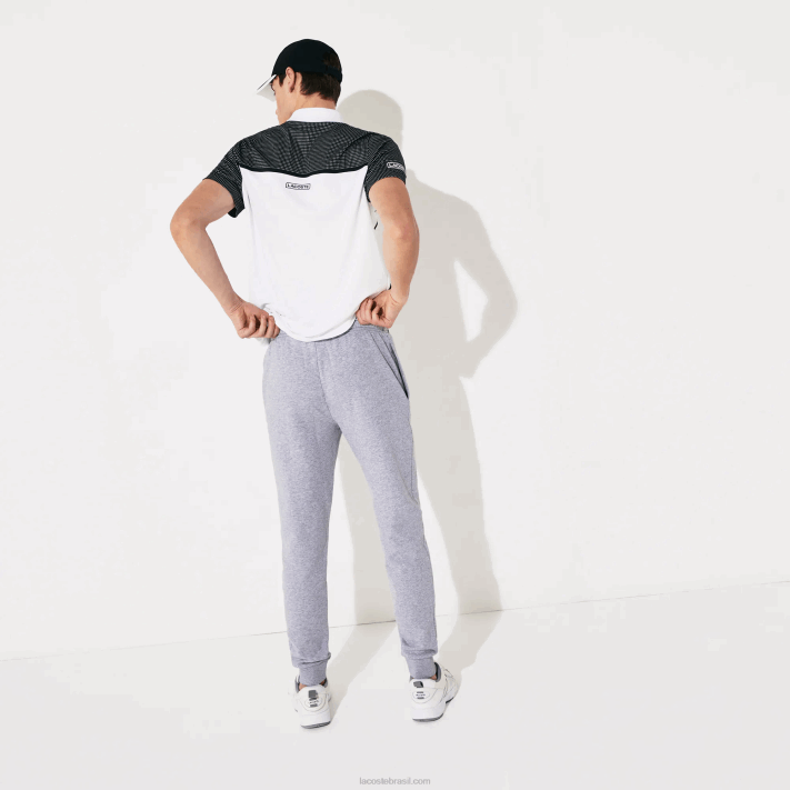 Lacoste calça de moletom de tênis de lã esportiva homens chine cinza cca 88BL964 - Image 3