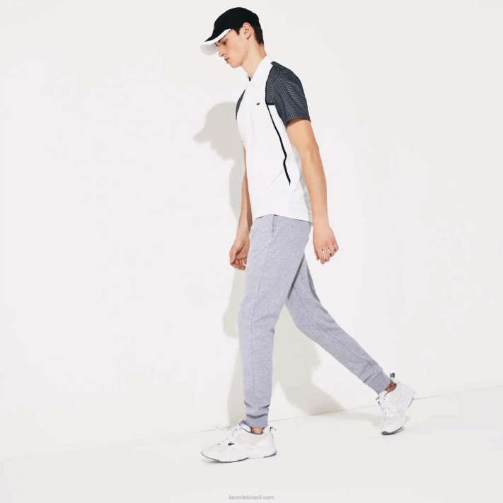 Lacoste calça de moletom de tênis de lã esportiva homens chine cinza cca 88BL964 - Image 4