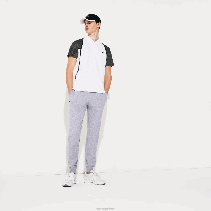 Lacoste calça de moletom de tênis de lã esportiva homens chine cinza cca 88BL964 - Image 1