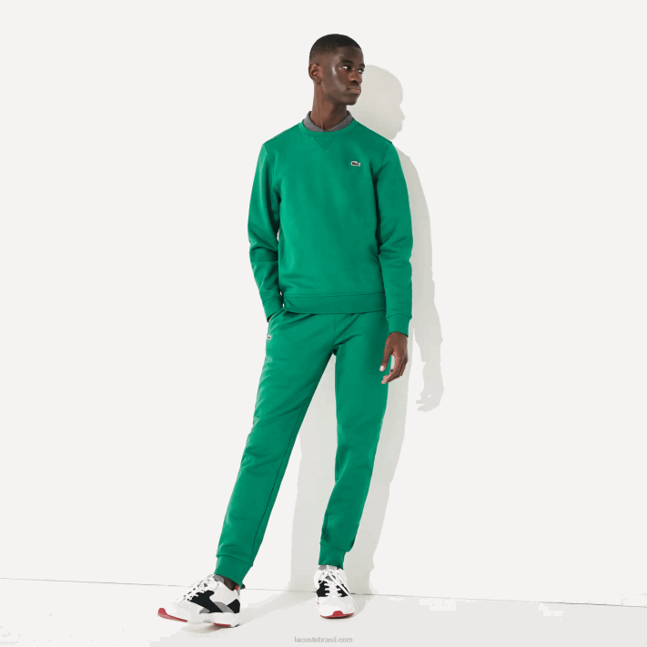 Lacoste calça de moletom de tênis de lã esportiva homens verde s6w 88BL959 - Image 2