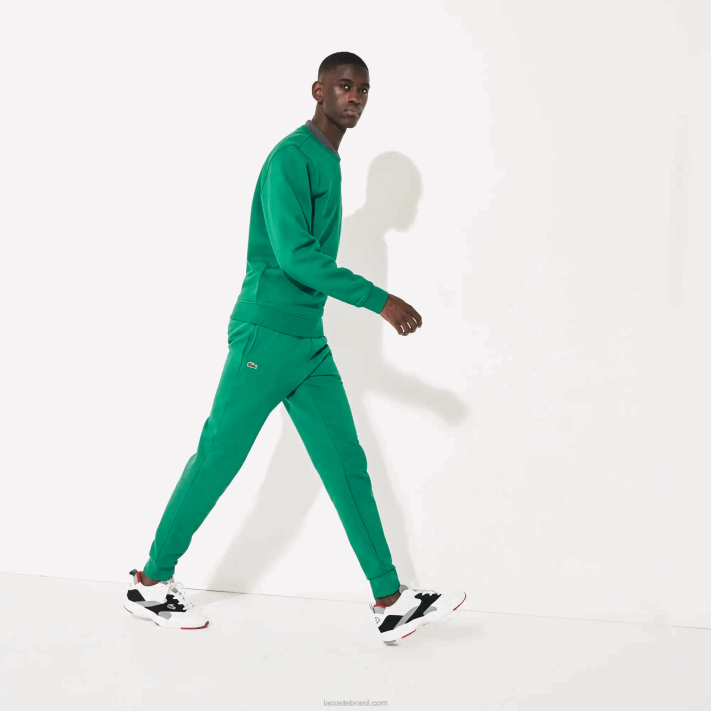 Lacoste calça de moletom de tênis de lã esportiva homens verde s6w 88BL959 - Image 1
