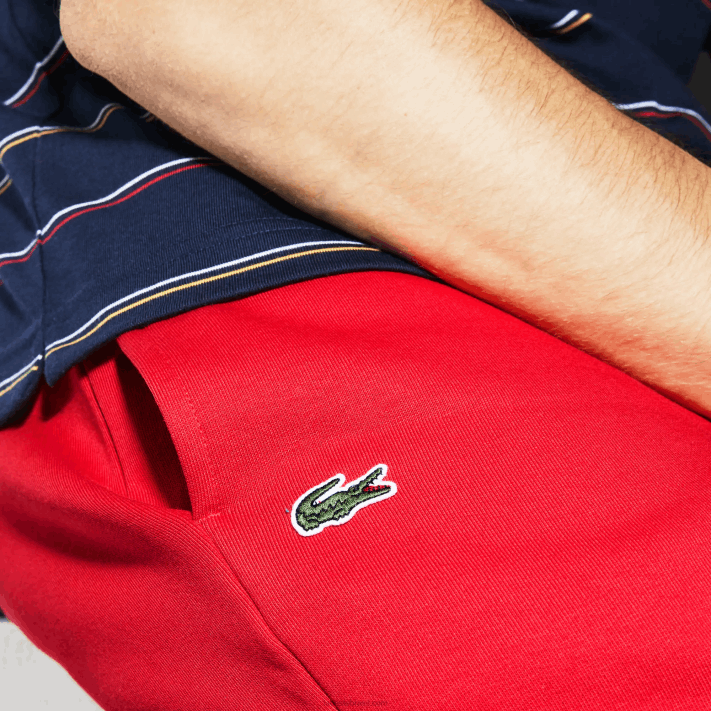 Lacoste calça de moletom de tênis de lã esportiva homens vermelho 240 88BL986 - Image 5
