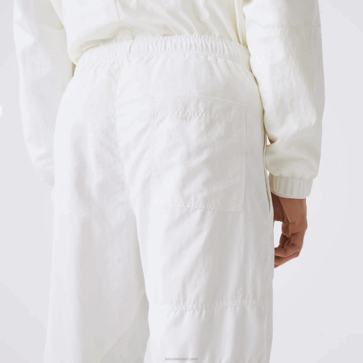 Lacoste calça de patchwork repelente à água homens b5l branco 88BL1106 - Image 6