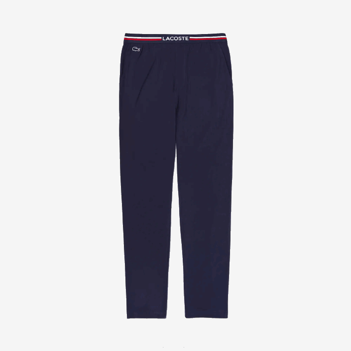 Lacoste calça de pijama de jérsei com cós tricolor homens azul marinho 166 88BL1402 - Image 4