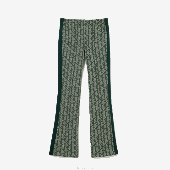 Lacoste calça de treino com estampa de monograma mulheres verde bege 7m4 88BL2535 - Image 5