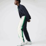 Lacoste calça esportiva color block leve e repelente à água homens azul marinho branco verde 19v 88BL1180