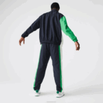Lacoste calça esportiva color block leve e repelente à água homens azul marinho branco verde 19v 88BL1180 - Image 3