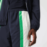 Lacoste calça esportiva color block leve e repelente à água homens azul marinho branco verde 19v 88BL1180 - Image 4